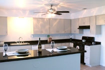 This photo is the visual representation of gourmet kitchens at Laurel Palms Apartments.